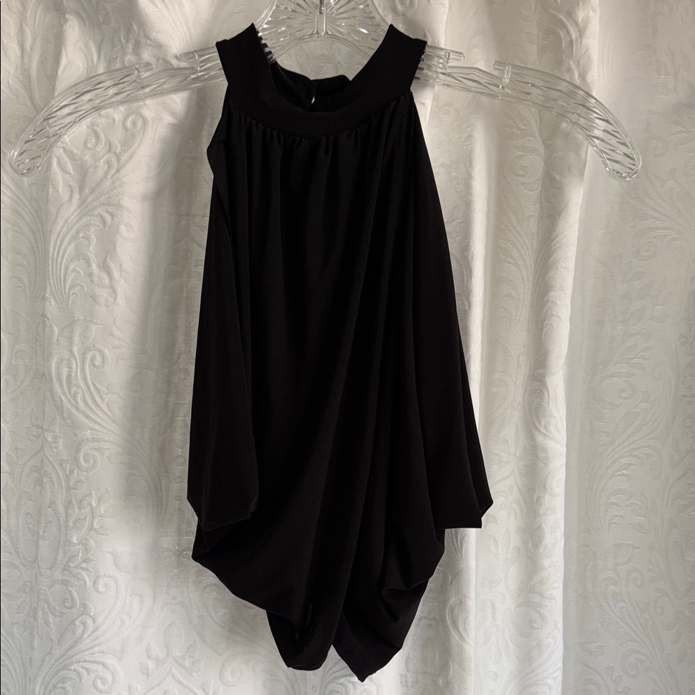 PrettyLittleThing Black Halter Neck Pleated Top
